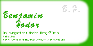 benjamin hodor business card